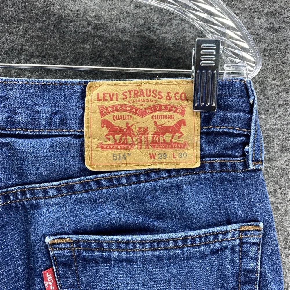 Levis Jeans Mens 31x30 Blue 514‎ Mid Rise Western Cowboy Straight Denim